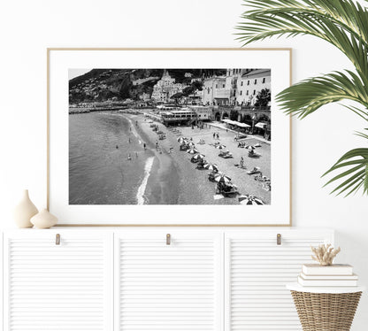 Black and White Amalfi Coast Beach Print | Amalfi Coast Italy Photography - Departures Print Shop