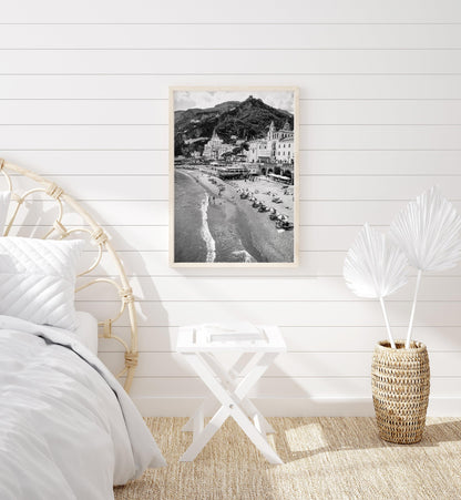 Black and White Amalfi Coast Beach Print II | Amalfi Coast Italy Photography - Departures Print Shop