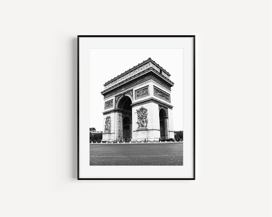 Black and White Arc de Triomphe II | Paris Photography Print - Departures Print Shop