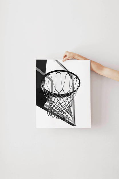 Black and White Basketball Hoop Print - Departures Print Shop