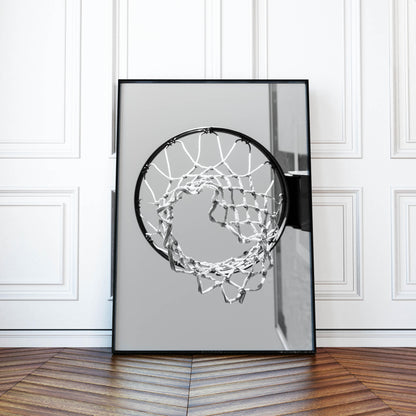 Black and White Basketball Net Print - Departures Print Shop