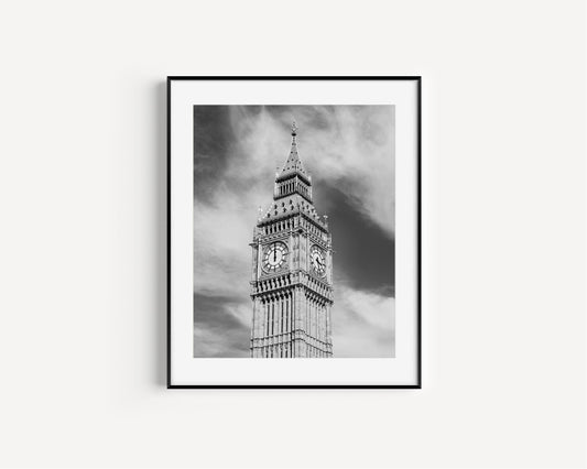 Black and White Big Ben III | London Photography Print - Departures Print Shop