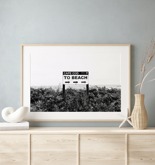 Black and White Cape Cod Beach Print II