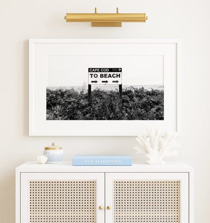 Black and White Cape Cod Beach Print II