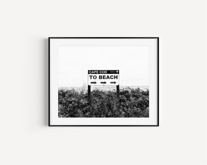 Black and White Cape Cod Beach Print II