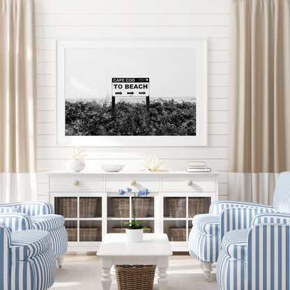 Black and White Cape Cod Beach Print II
