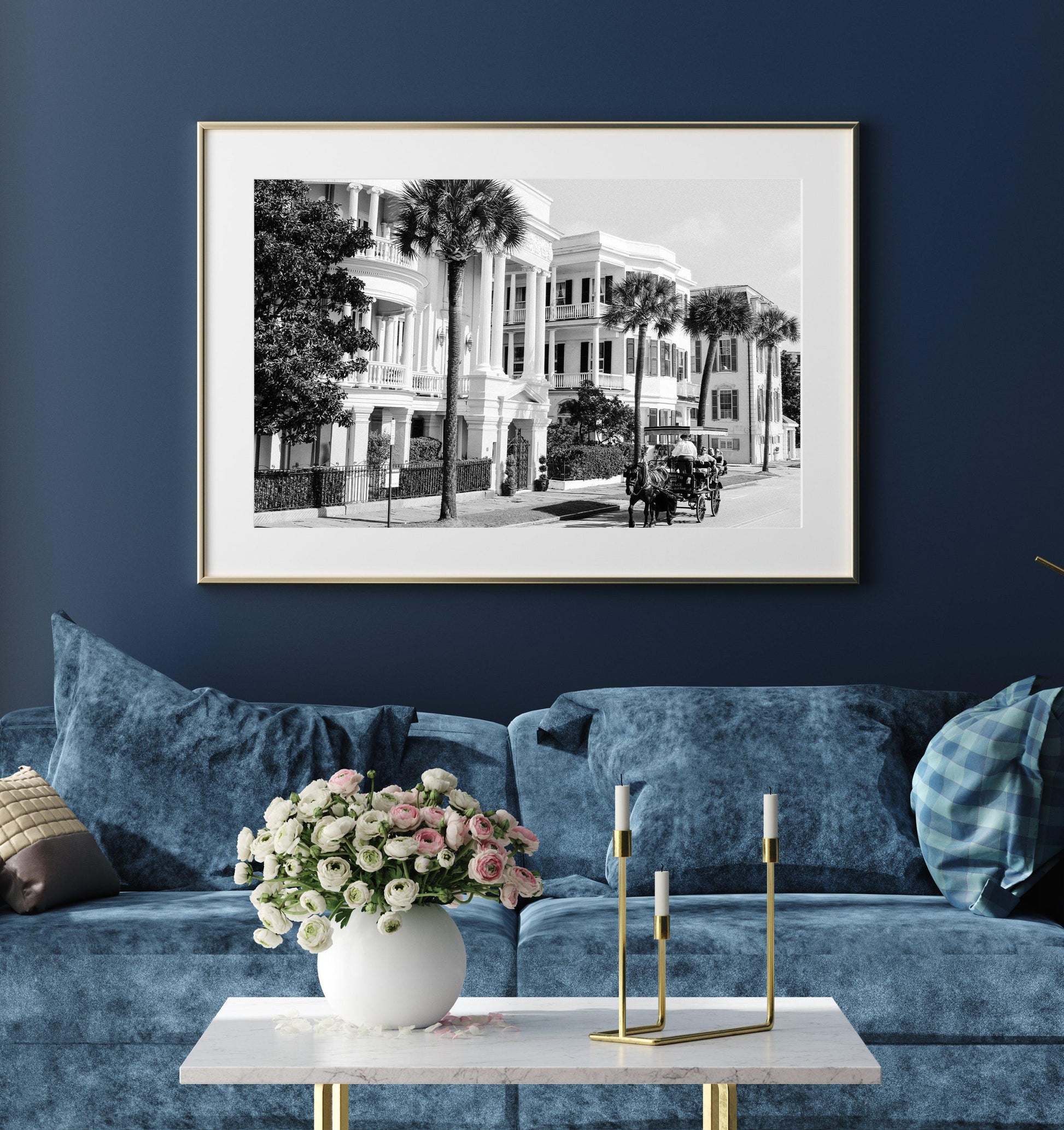 Black and White Charleston Battery Photography Print - Departures Print Shop