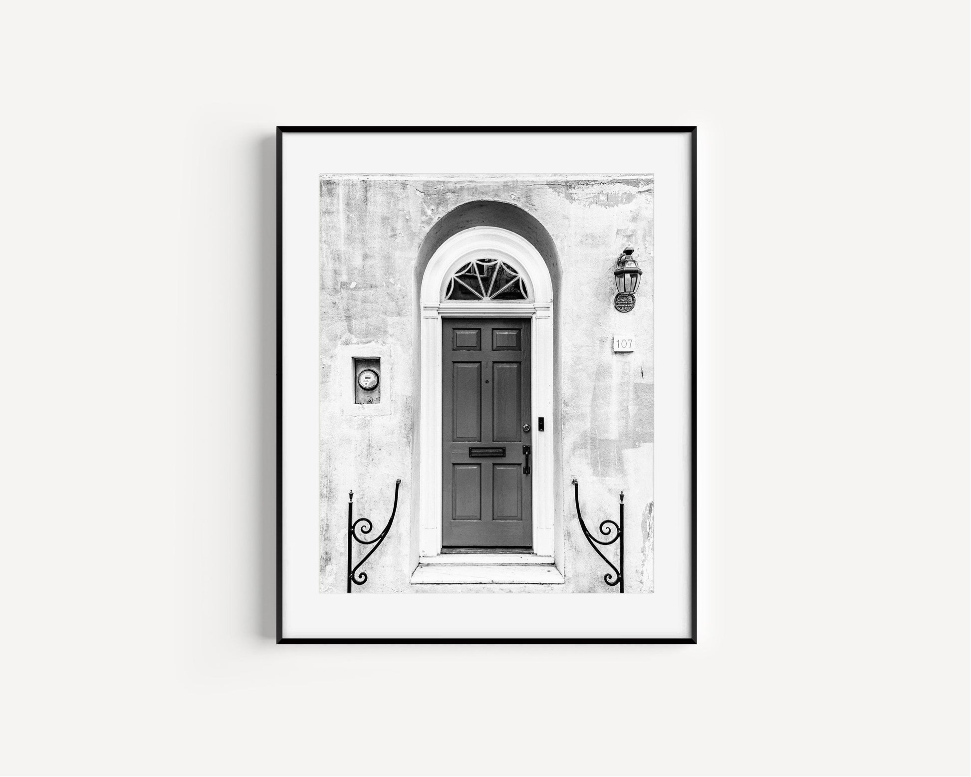 Black and White Charleston Doors Photography Print | Charleston Photography Print - Departures Print Shop