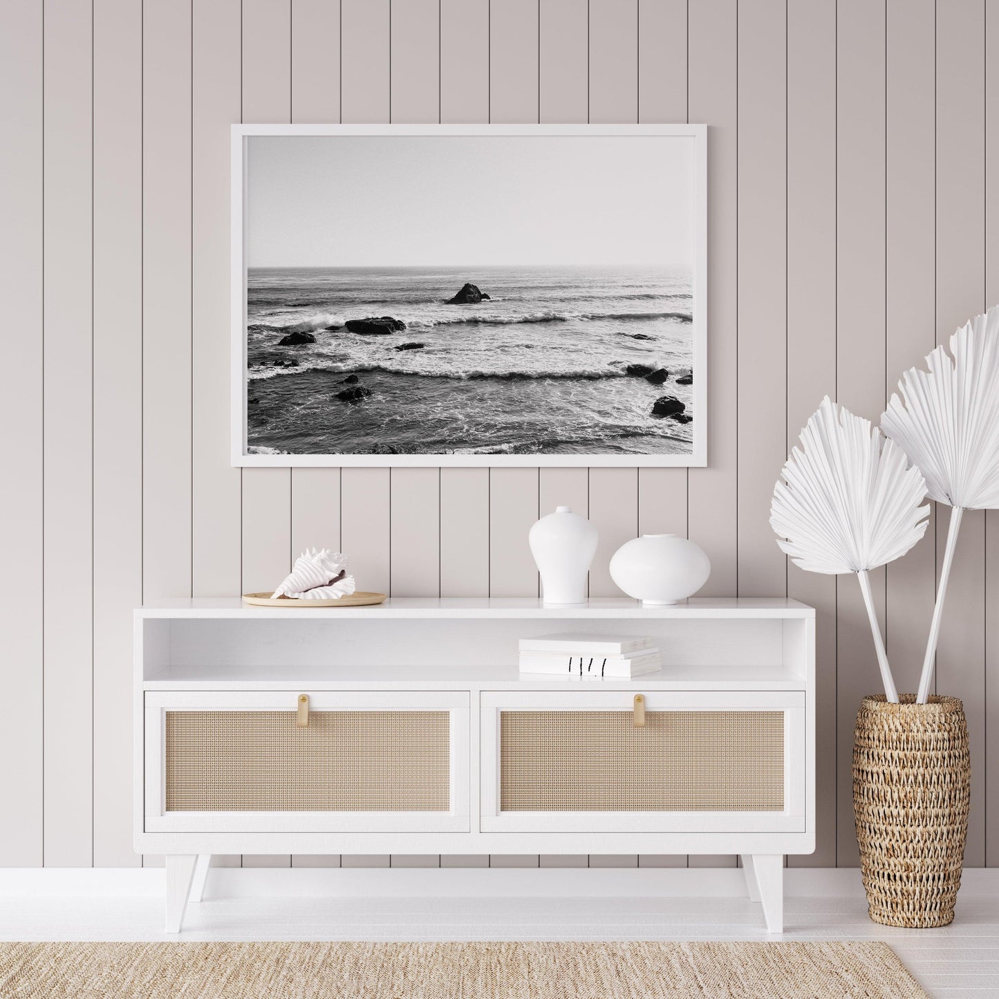 Black and White Coastal California Waves - Departures Print Shop