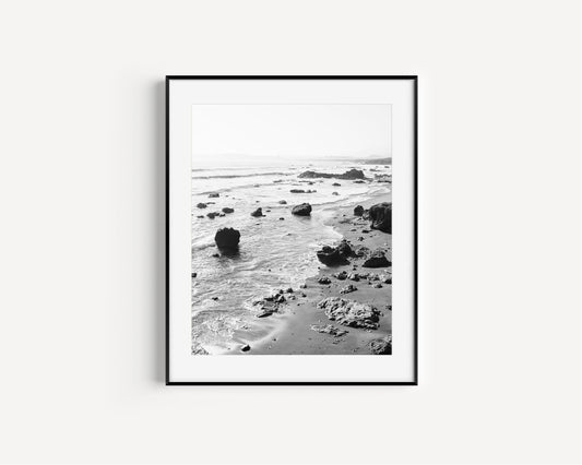 Black and White Coastal California Waves II - Departures Print Shop