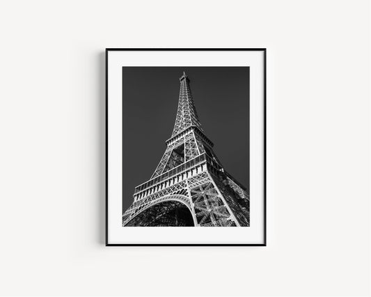Black and White Eiffel Tower Paris Print - Departures Print Shop