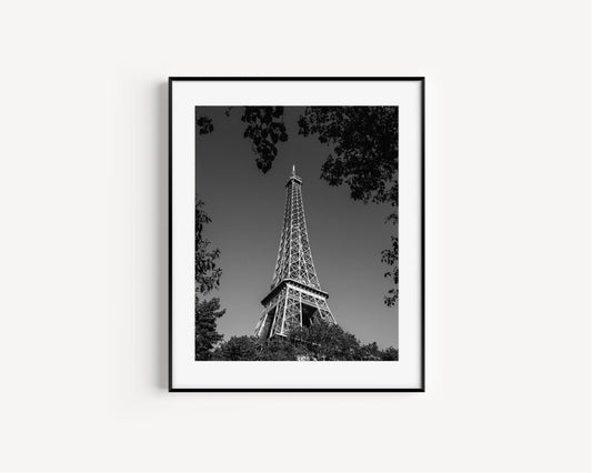 Black and White Eiffel Tower Photography Print II - Departures Print Shop