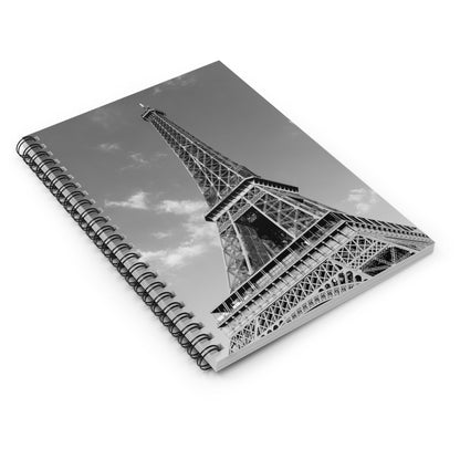 Black and White Eiffel Tower Spiral Notebook - Departures Print Shop