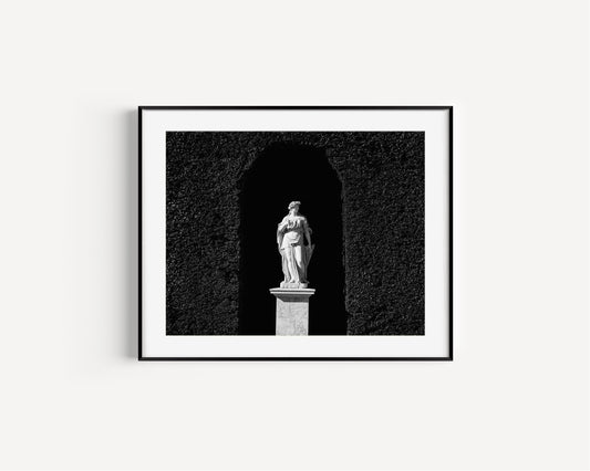 Black and White Gardens of Versailles Statue II | France Photography Print - Departures Print Shop