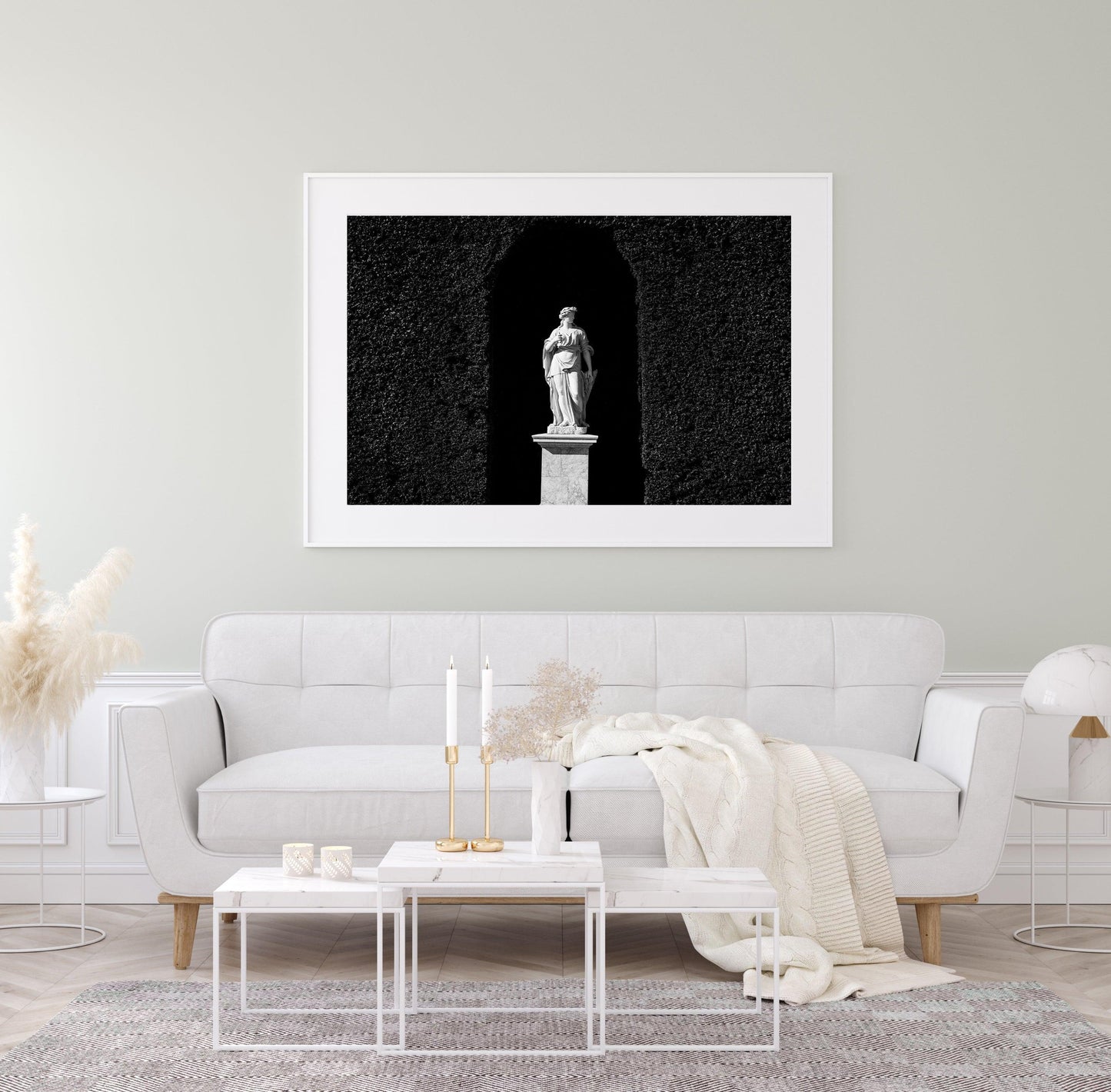 Black and White Gardens of Versailles Statue II | France Photography Print - Departures Print Shop