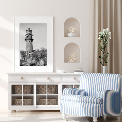 Black and White Gay Head Lighthouse Print - Departures Print Shop