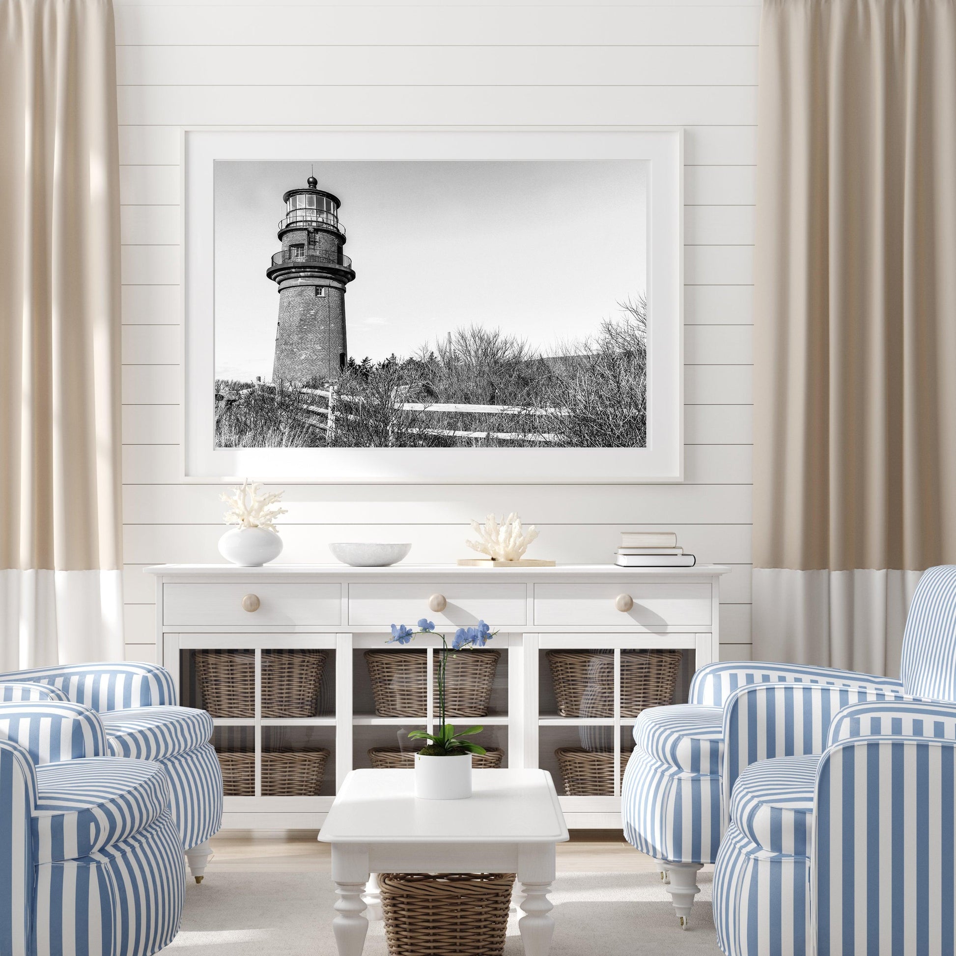 Black and White Gay Head Lighthouse Print II - Departures Print Shop