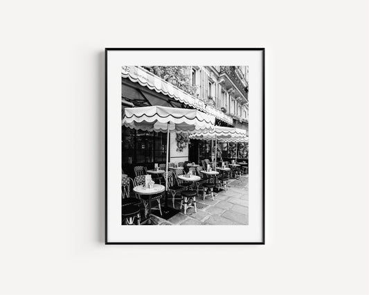 Black and White La Favorite Parisian Cafe Print | Paris Photography Print - Departures Print Shop