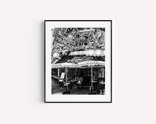 Black and White La Favorite Parisian Cafe Print III | Paris Photography Print - Departures Print Shop