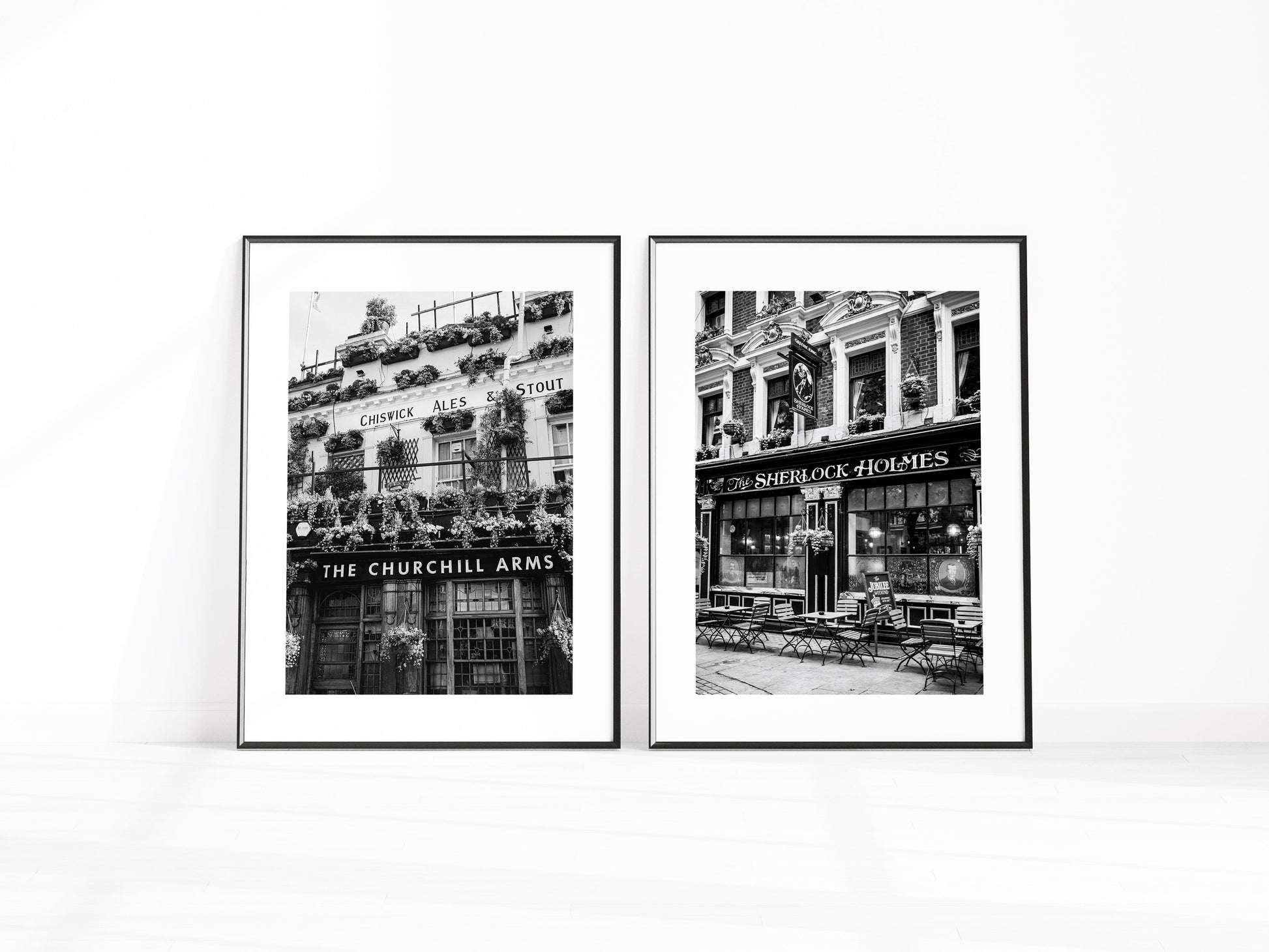 Black and White London Pub Print Set - Departures Print Shop