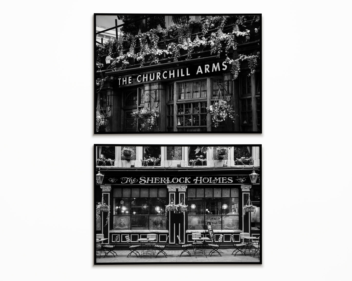 Black and White London Pub Print Set II - Departures Print Shop