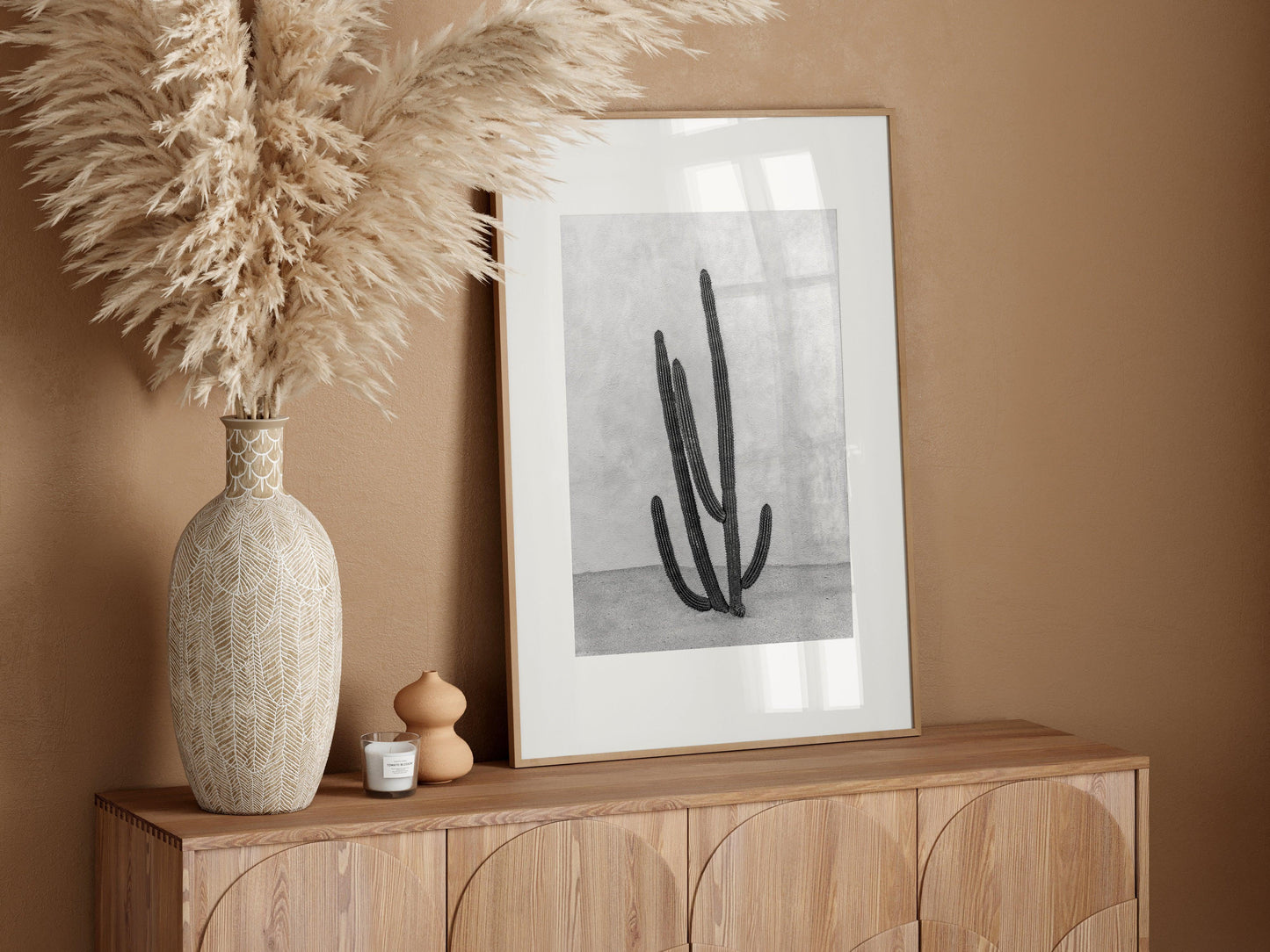 Black and White Cactus Print | Cabo Mexico Print