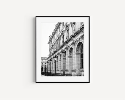 Black and White Louvre Museum Lamppost Print - Departures Print Shop