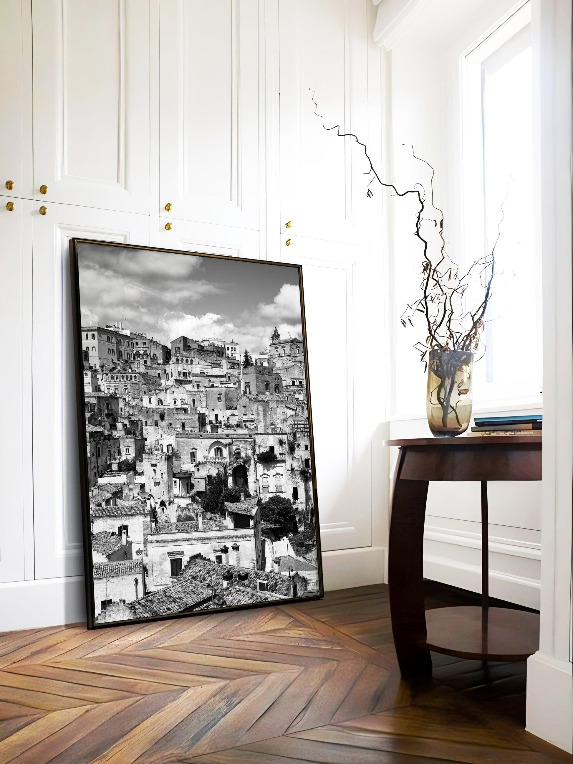 Black and White Matera Cityscape IV | Italy Photography Print - Departures Print Shop