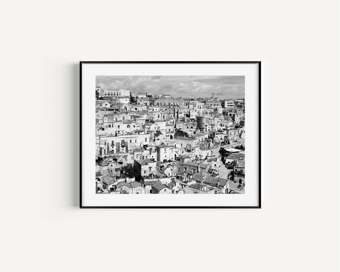 Black and White Matera Cityscape | Italy Photography Print - Departures Print Shop