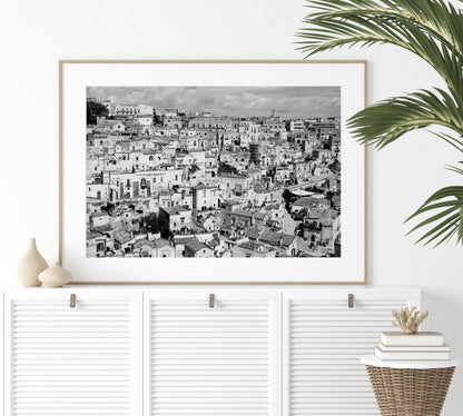 Black and White Matera Cityscape | Italy Photography Print - Departures Print Shop