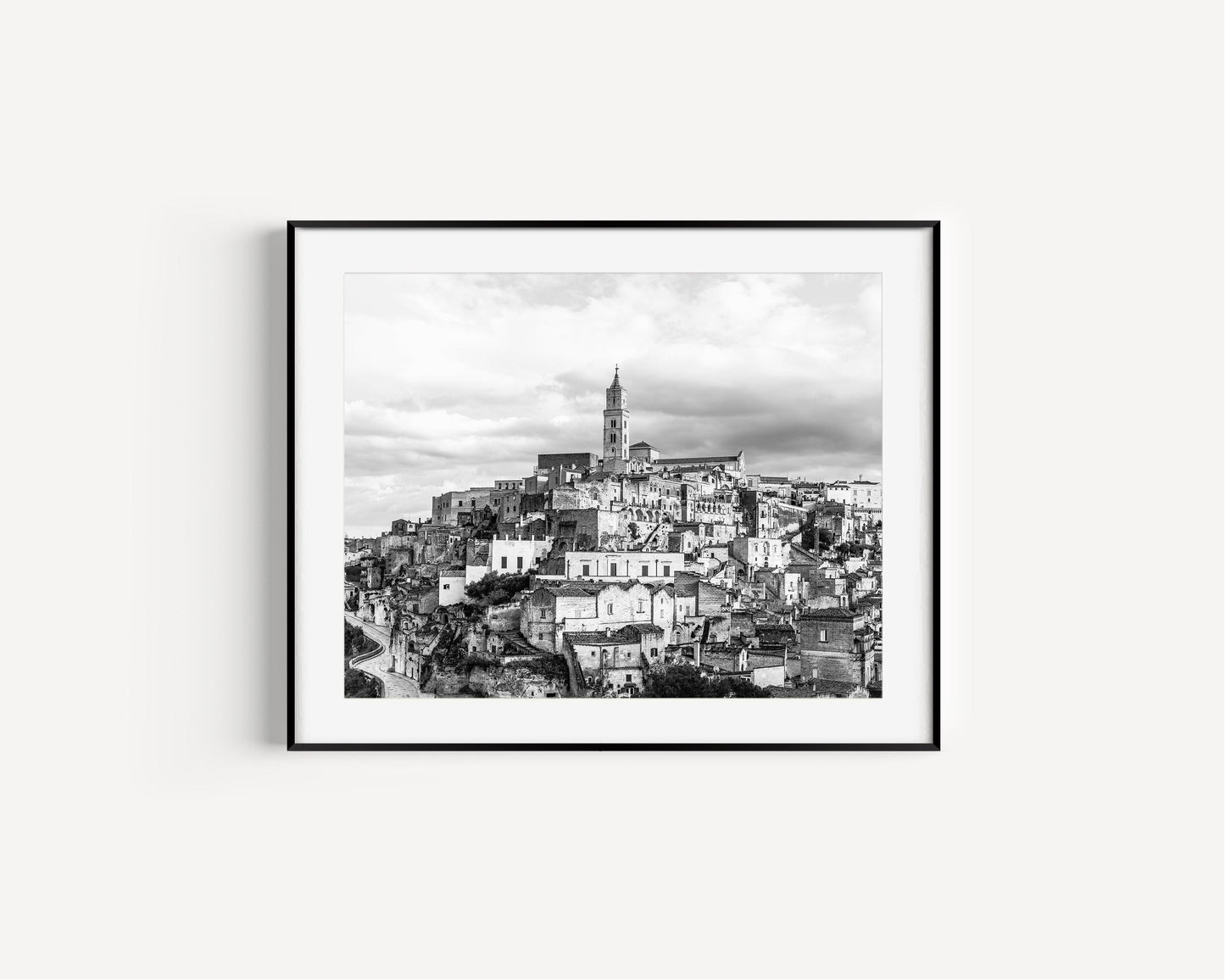 Black and White Matera Cityscape V | Italy Photography Print - Departures Print Shop
