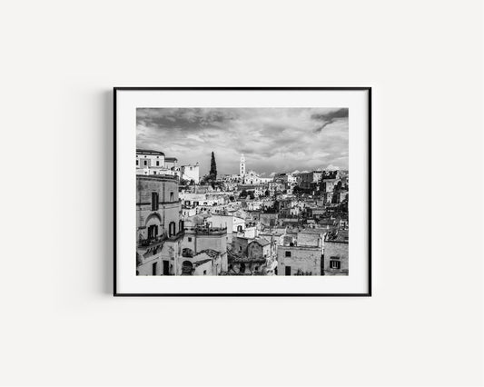 Black and White Matera Cityscape II | Italy Photography Print - Departures Print Shop