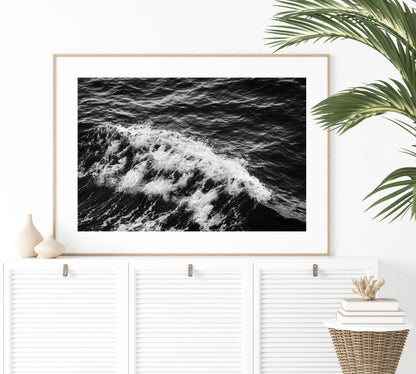 Black and White Ocean Waves Crashing | Beach Photography Print - Departures Print Shop