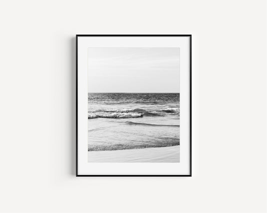 Black and White Ocean Waves | Beach Photography Print - Departures Print Shop