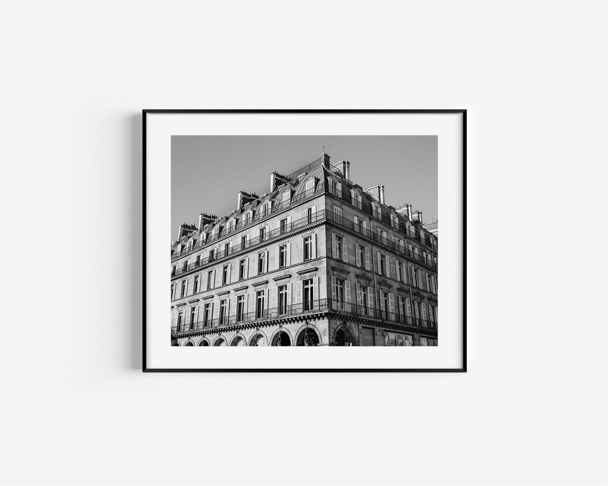 Black and White Paris Architecture Photography Print III - Departures Print Shop