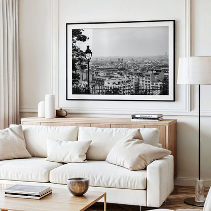 Black and White Paris Skyline Photography Print II