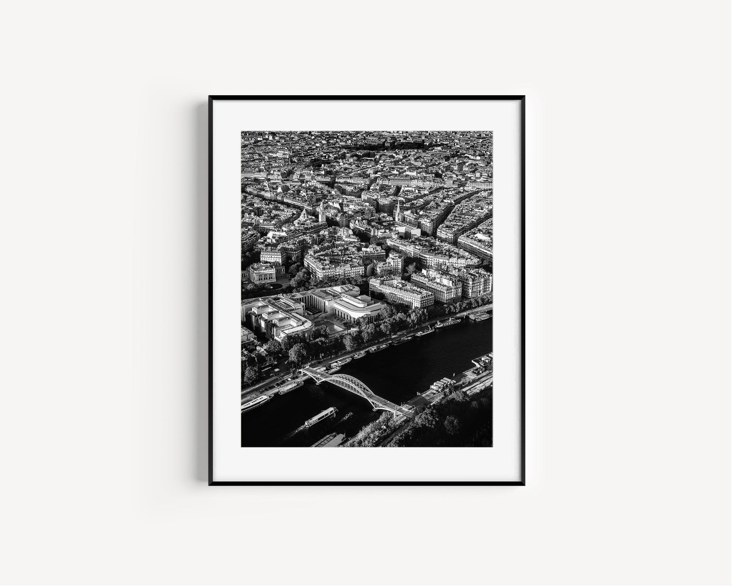 Black and White Paris Skyline Photography Print - Departures Print Shop