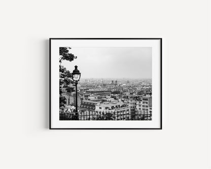 Black and White Paris Skyline Photography Print II - Departures Print Shop