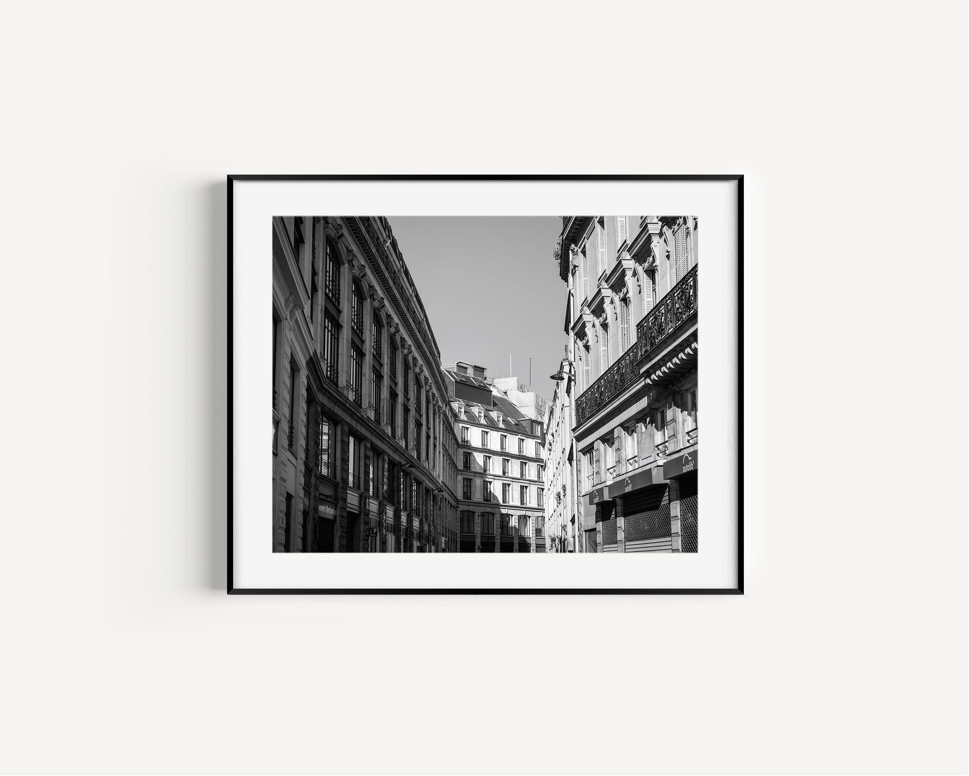 Black and White Paris Street Print - Departures Print Shop