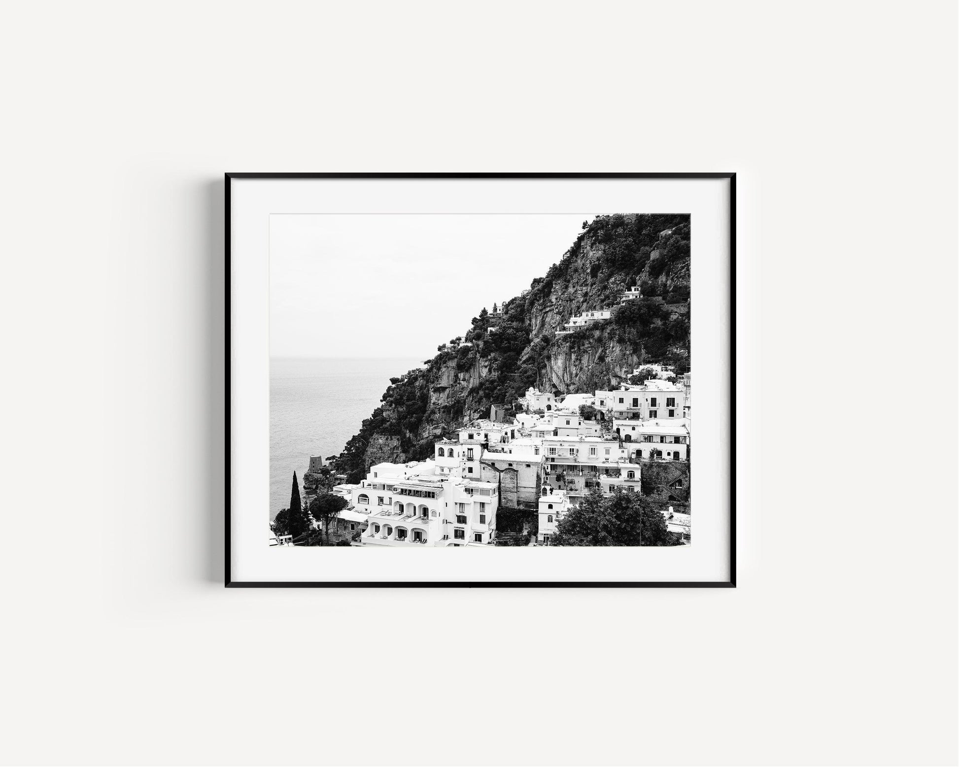 Black and White Positano Italy Photography Print | Amalfi Coast Italy Photography - Departures Print Shop