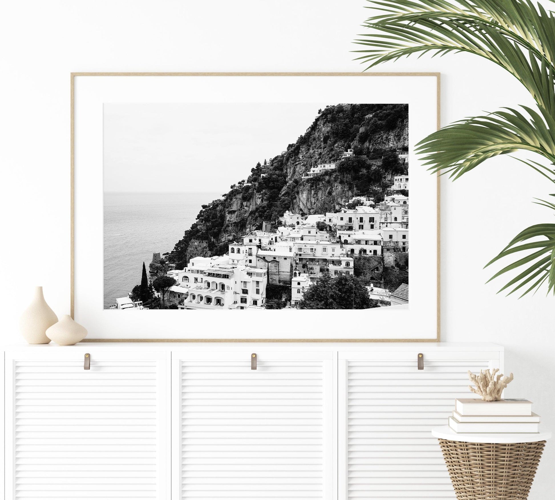 Black and White Positano Italy Photography Print | Amalfi Coast Italy Photography - Departures Print Shop