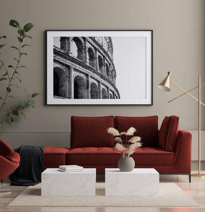 Black and White Roman Colosseum | Rome Italy Photography - Departures Print Shop