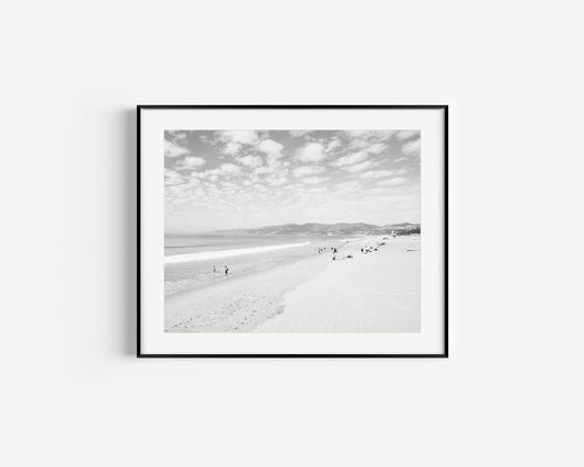 Black and White Santa Monica Beach Print - Departures Print Shop