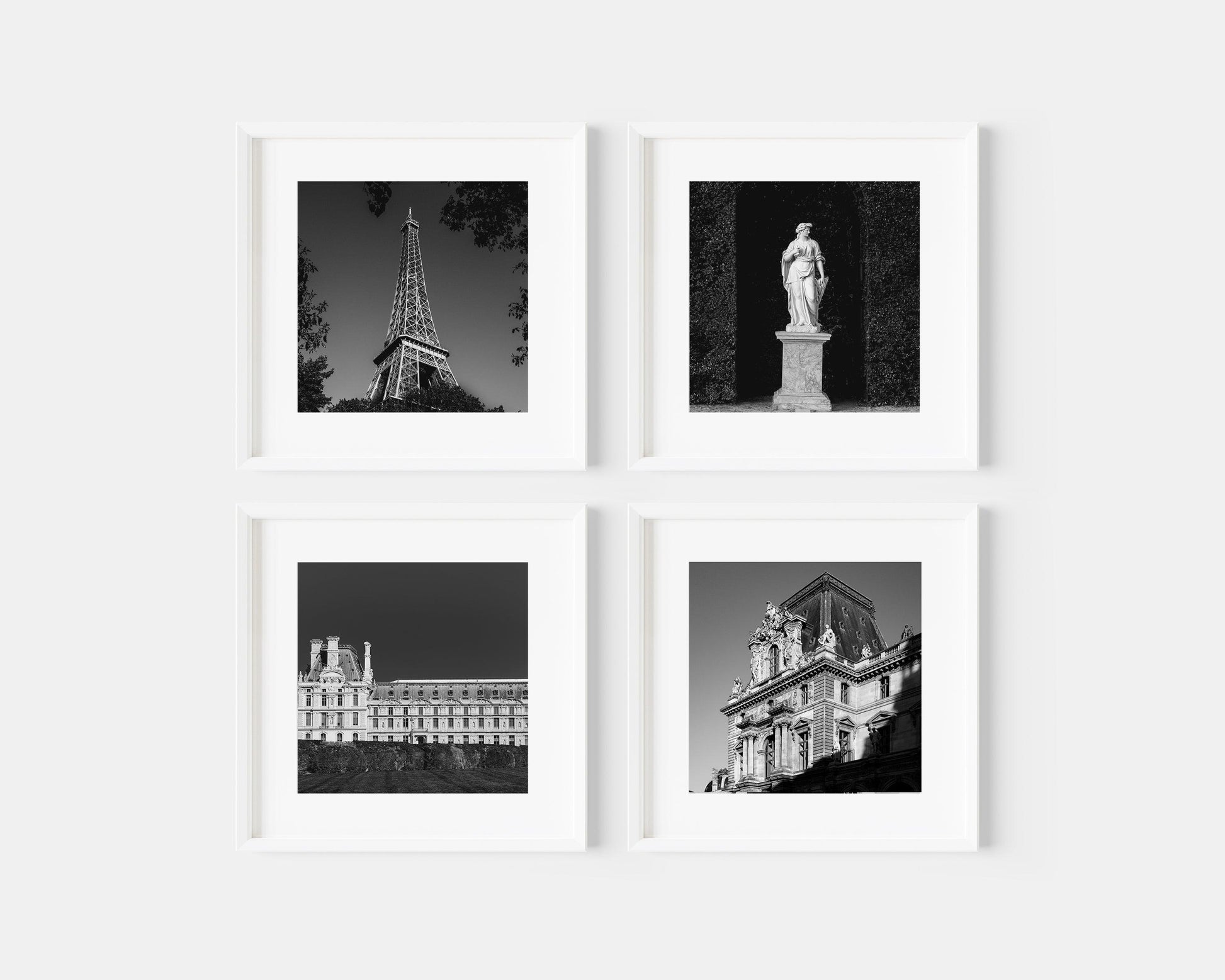 Black and White Square Louvre Museum Print I | Paris Photography Print - Departures Print Shop