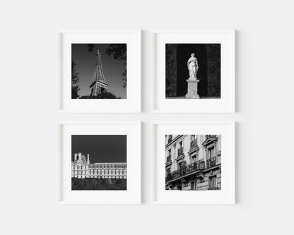 Black and White Square Paris Balcony Print | Paris Photography Print - Departures Print Shop