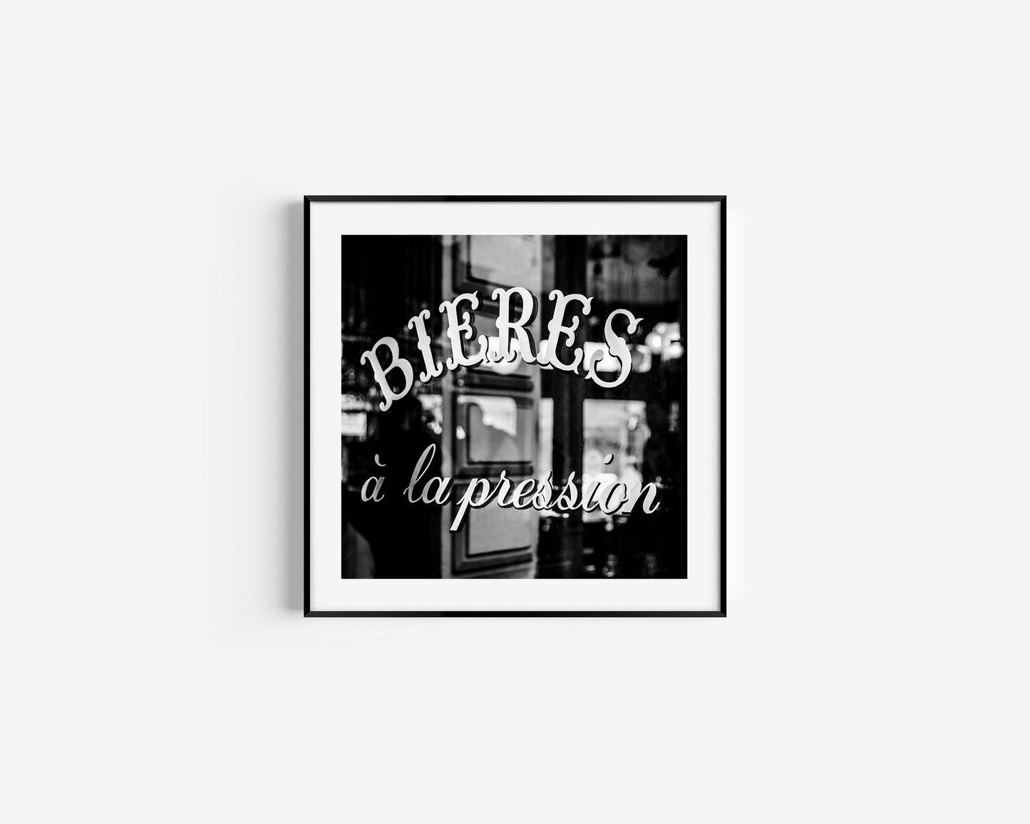 Black and White Square Paris Cafe Print | Paris Photography Print - Departures Print Shop