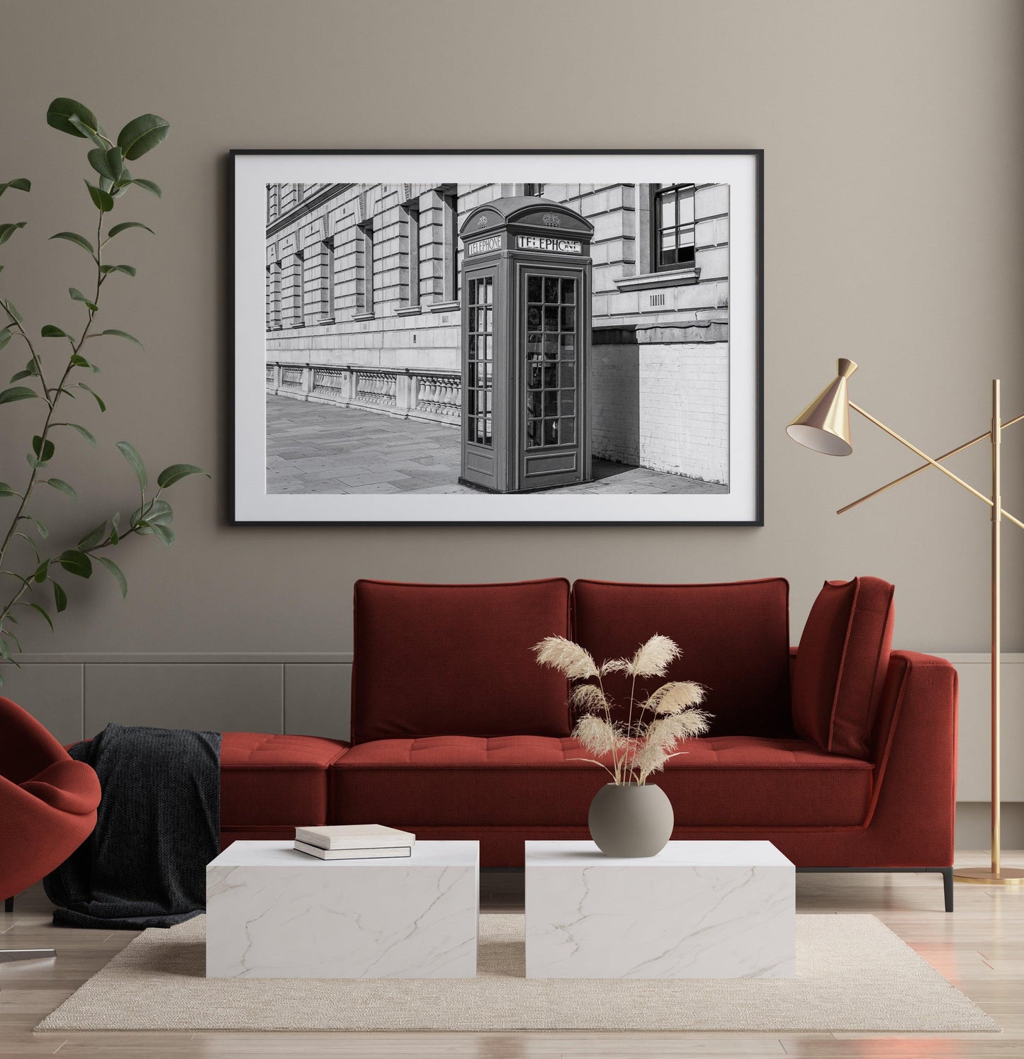 Black and White Telephone Booth III | London Photography Print - Departures Print Shop