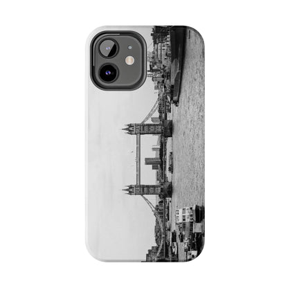 Black and White Tower Bridge Tough Phone Case - Departures Print Shop