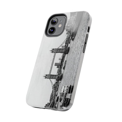 Black and White Tower Bridge Tough Phone Case - Departures Print Shop