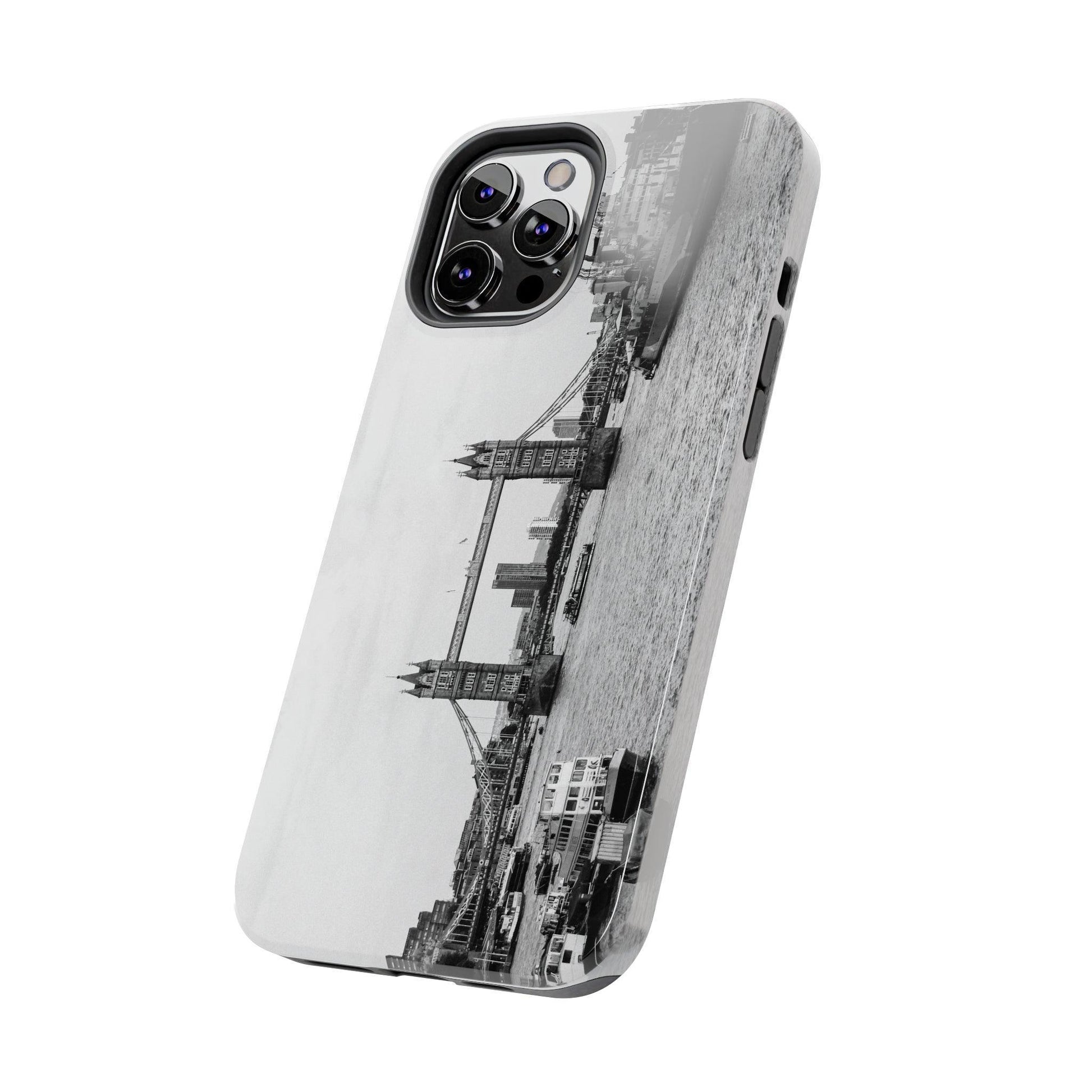 Black and White Tower Bridge Tough Phone Case - Departures Print Shop